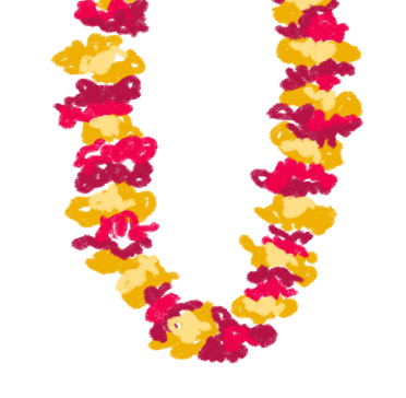 Red and yellow lei